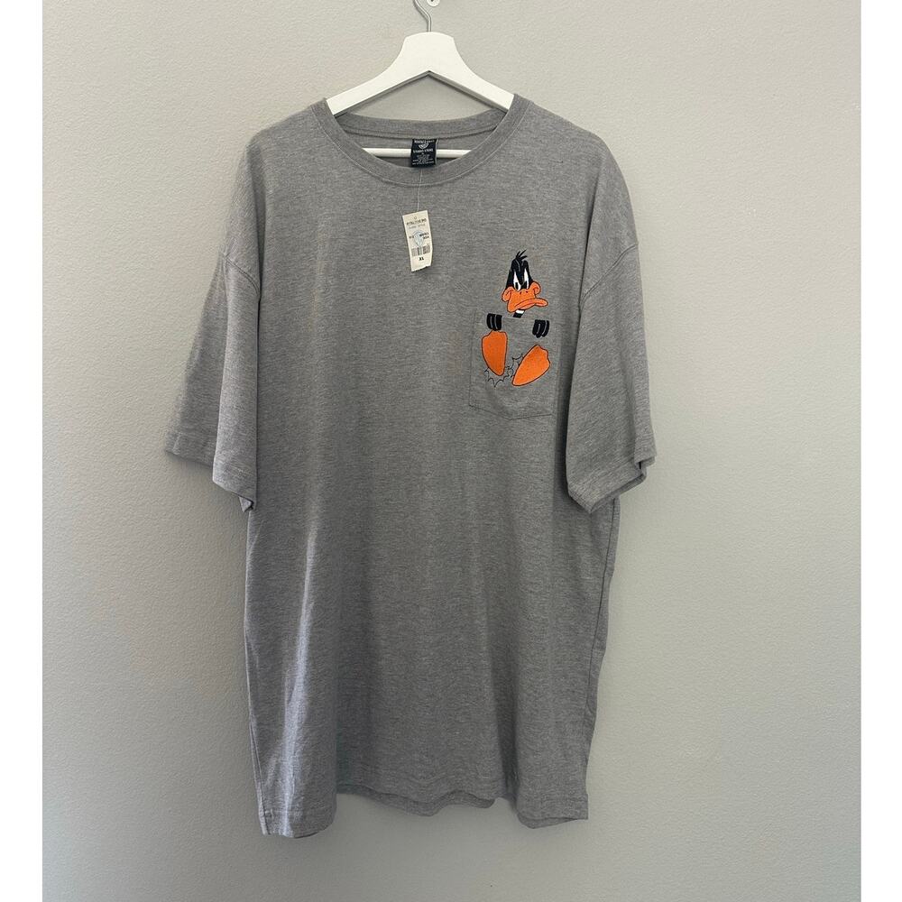 VTG Looney Tunes Daffy Duck Embroidered Pocket Shirt size XL NWT